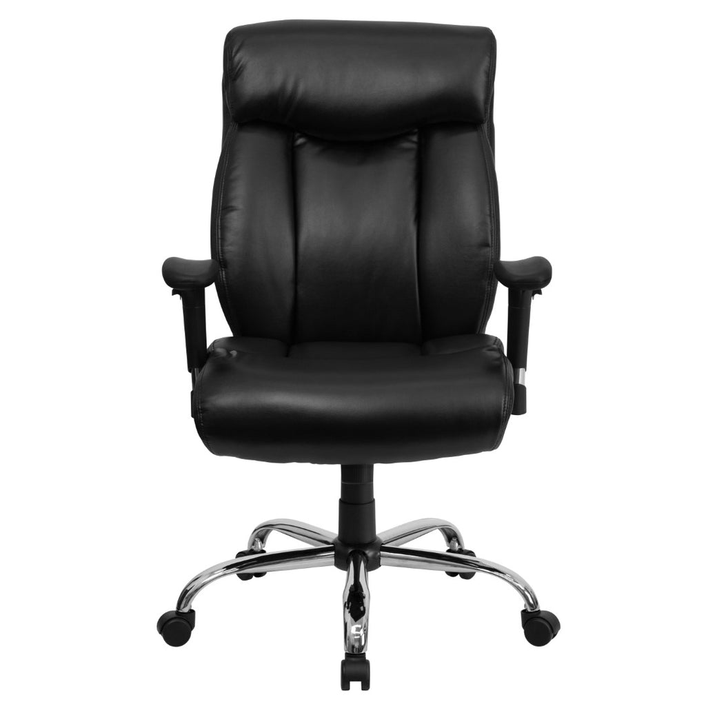 English Elm EE1879 Contemporary Commercial Grade Big & Tall Office Chair Black LeatherSoft EEV-13954