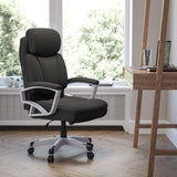 English Elm EE1887 Contemporary Commercial Grade Big & Tall Office Chair Black Fabric EEV-13977