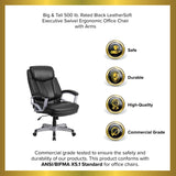 English Elm EE1887 Contemporary Commercial Grade Big & Tall Office Chair Black LeatherSoft EEV-13978