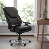 English Elm EE1892 Contemporary Commercial Grade 24/7 Big & Tall Office Chair Black LeatherSoft EEV-13987