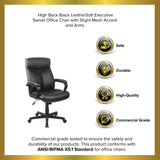 English Elm EE1902 Contemporary Commercial Grade Leather Executive Office Chair Black EEV-14005