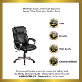 English Elm EE1905 Contemporary Commercial Grade Leather Executive Office Chair Black EEV-14009