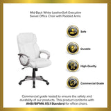 English Elm EE1905 Contemporary Commercial Grade Leather Executive Office Chair White EEV-14010