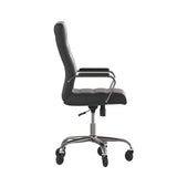 English Elm EE1910 Modern Commercial Grade Leather Executive Office Chair Black LeatherSoft/Chrome Frame EEV-14031