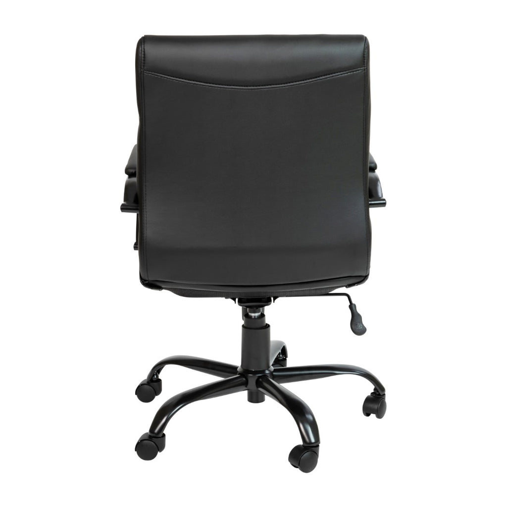 English Elm EE1911 Modern Commercial Grade Leather Executive Office Chair Black LeatherSoft/Black Frame EEV-14037