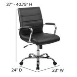 English Elm EE1911 Modern Commercial Grade Leather Executive Office Chair Black LeatherSoft/Chrome Frame EEV-14038