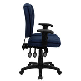 English Elm EE1930 Contemporary Commercial Grade Fabric Task Office Chair Navy Blue Fabric EEV-14085