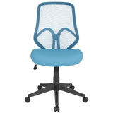 English Elm EE1942 Contemporary Commercial Grade Mesh Executive Office Chair Light Blue EEV-14104