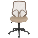 English Elm EE1942 Contemporary Commercial Grade Mesh Executive Office Chair Light Brown EEV-14105