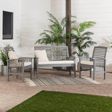 3-Piece Acacia Patio Chat Set - Grey Wash