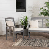 3-Piece Acacia Patio Chat Set - Grey Wash