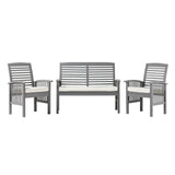 3-Piece Acacia Patio Chat Set - Grey Wash