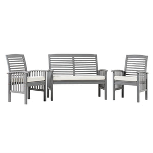 3-Piece Acacia Patio Chat Set - Grey Wash