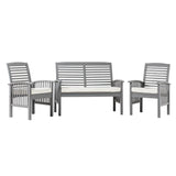 3-Piece Acacia Patio Chat Set - Grey Wash