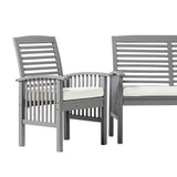 3-Piece Acacia Patio Chat Set - Grey Wash