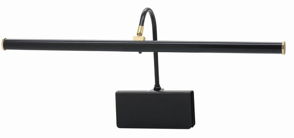 Grand Piano LED Clamp Lamp 19" Black with Polished Brass Accents