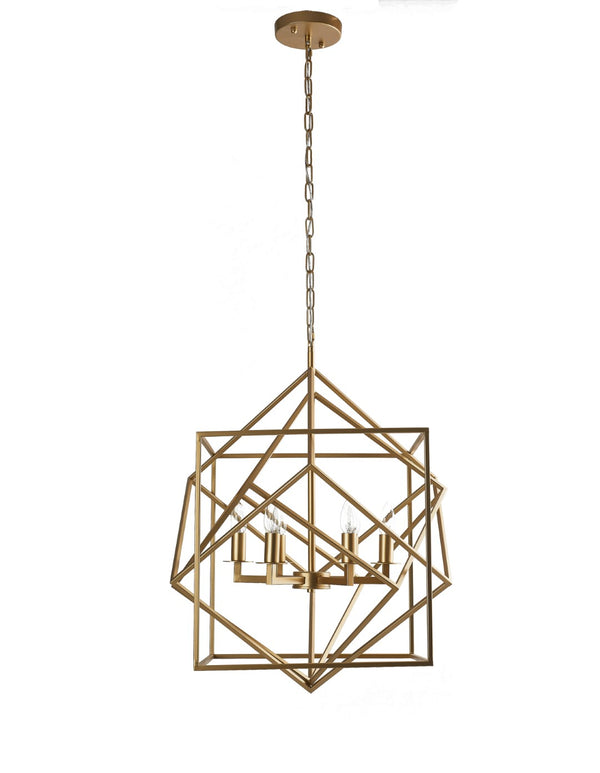 Bethel Gold Chandelier – Modern Iron Frame Ceiling Light Fixture with Adjustable Chain for Any Room