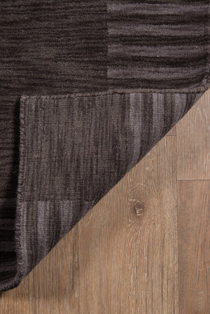 Momeni Gramercy GM-07 Hand Loomed Contemporary Striped Indoor Area Rug Carbon 9'6" x 13'6" GRAMEGM-07CAR96D6