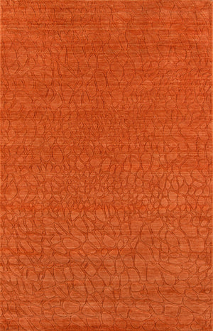 Momeni Gramercy GM-11 Hand Loomed Contemporary Solid Indoor Area Rug Tangerine 8' x 11' GRAMEGM-11TAG80B0