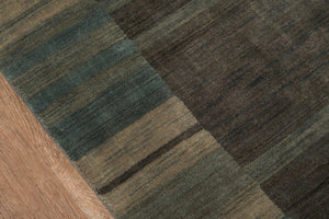 Momeni Gramercy GM-15 Hand Loomed Contemporary Geometric Indoor Area Rug Blue 9'6" x 13'6" GRAMEGM-15BLU96D6