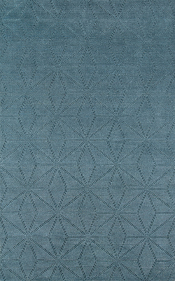 Momeni Gramercy GM-17 Hand Loomed Contemporary Geometric Indoor Area Rug Blue 9'6" x 13'6" GRAMEGM-17BLU96D6