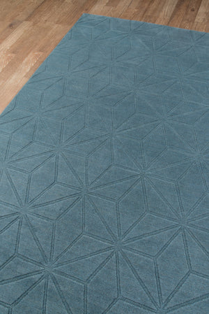 Momeni Gramercy GM-17 Hand Loomed Contemporary Geometric Indoor Area Rug Blue 9'6" x 13'6" GRAMEGM-17BLU96D6