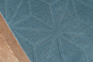 Momeni Gramercy GM-17 Hand Loomed Contemporary Geometric Indoor Area Rug Blue 9'6" x 13'6" GRAMEGM-17BLU96D6