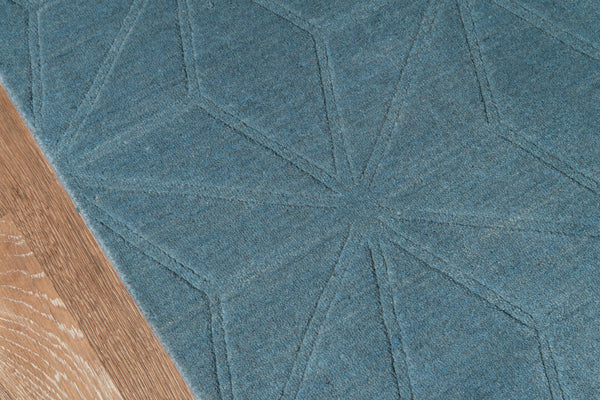 Momeni Gramercy GM-17 Hand Loomed Contemporary Geometric Indoor Area Rug Blue 9'6" x 13'6" GRAMEGM-17BLU96D6