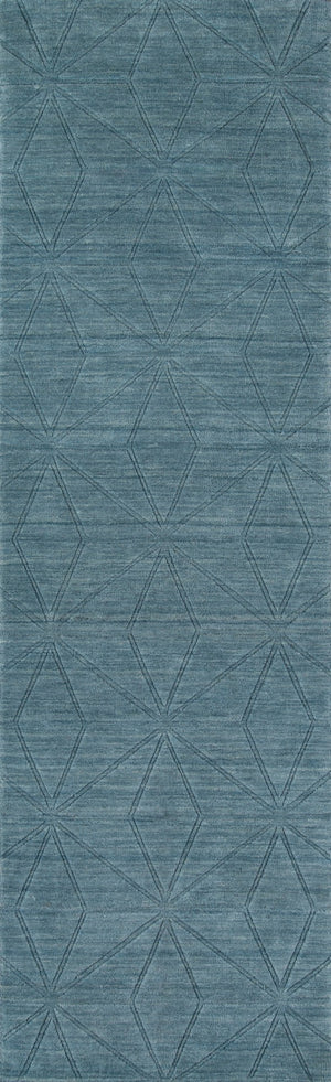 Momeni Gramercy GM-17 Hand Loomed Contemporary Geometric Indoor Area Rug Blue 9'6" x 13'6" GRAMEGM-17BLU96D6