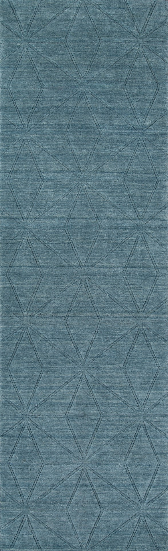 Momeni Gramercy GM-17 Hand Loomed Contemporary Geometric Indoor Area Rug Blue 9'6" x 13'6" GRAMEGM-17BLU96D6