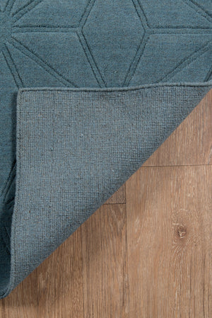 Momeni Gramercy GM-17 Hand Loomed Contemporary Geometric Indoor Area Rug Blue 9'6" x 13'6" GRAMEGM-17BLU96D6