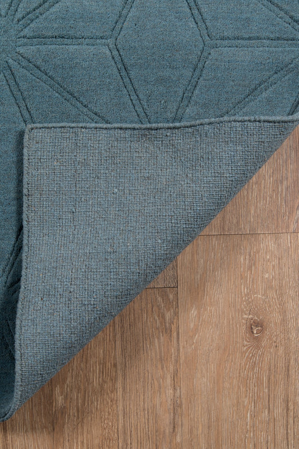 Momeni Gramercy GM-17 Hand Loomed Contemporary Geometric Indoor Area Rug Blue 9'6" x 13'6" GRAMEGM-17BLU96D6