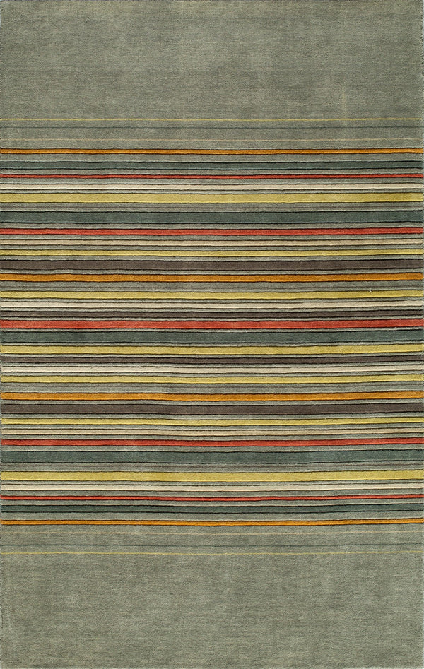 Momeni Gramercy GM-25 Hand Loomed Contemporary Striped Indoor Area Rug Grey 9'6" x 13'6" GRAMEGM-25GRY96D6