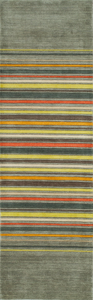 Momeni Gramercy GM-25 Hand Loomed Contemporary Striped Indoor Area Rug Grey 9'6" x 13'6" GRAMEGM-25GRY96D6