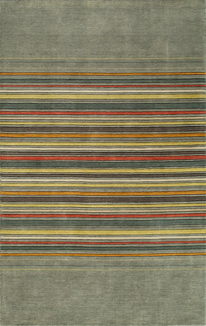 Momeni Gramercy GM-25 Hand Loomed Contemporary Striped Indoor Area Rug Grey 9'6" x 13'6" GRAMEGM-25GRY96D6
