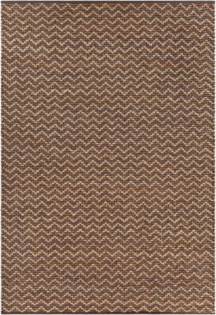 Chandra Rugs Grecco 100% Jute Hand-Woven Contemporary Rug Brown/Tan 7'9 x 10'6