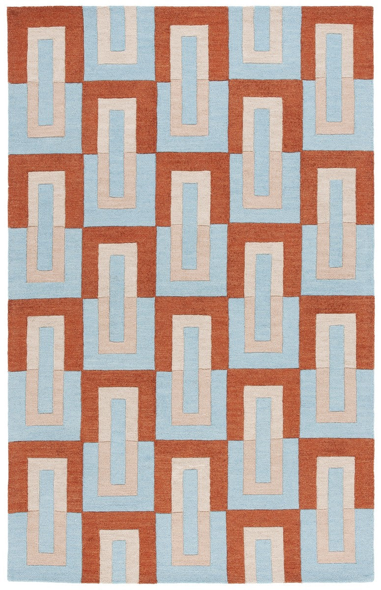 Safavieh Genre 102 Hand Tufted Modern Rug Light Blue / Rust 8' x 10'