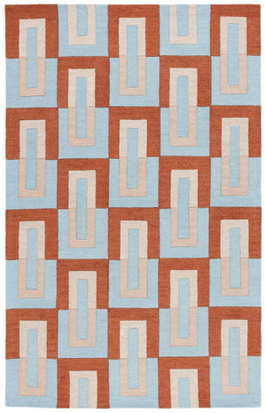 Safavieh Genre 102 Hand Tufted Modern Rug Light Blue / Rust 8' x 10'