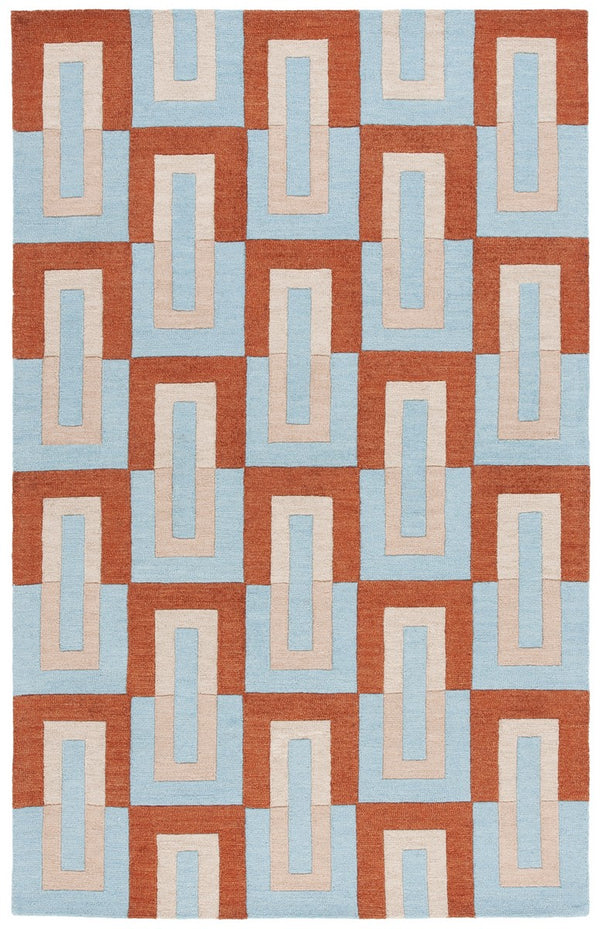 Safavieh Genre 102 Hand Tufted Modern Rug Light Blue / Rust 8' x 10'