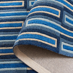 Safavieh Genre 105 Hand Tufted Modern Rug Blue / Ivory 8' x 10'