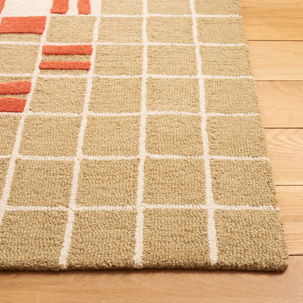 Safavieh Genre 206 Hand Tufted Modern Rug Grey / Red 8' x 10'