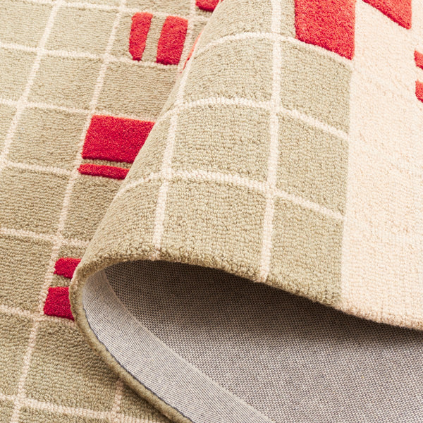 Safavieh Genre 206 Hand Tufted Modern Rug Grey / Red 8' x 10'