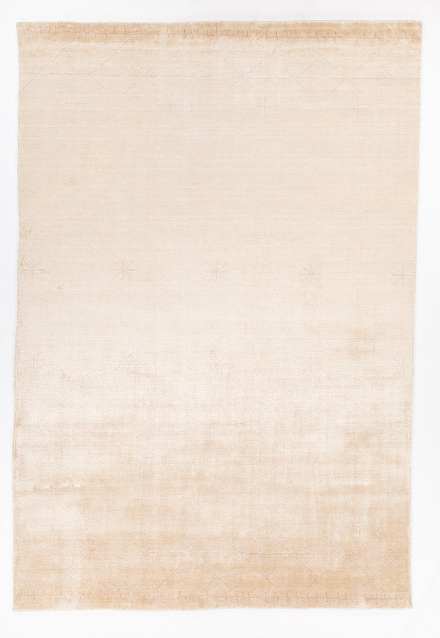 Chandra Rugs Griselda 80% Bamboo Silk + 20% Cotton Hand-Woven Contemporary Rug Beige 7'9 x 10'6