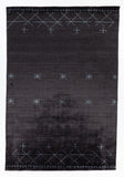 Chandra Rugs Griselda 80% Bamboo Silk + 20% Cotton Hand-Woven Contemporary Rug Black/Blue 7'9 x 10'6