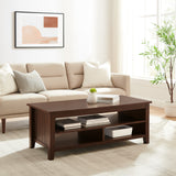 Walker Edison Groove Modern Farmhouse/Coastal 48" Grooved Panel Sided Coffee Table GRO48CTDW