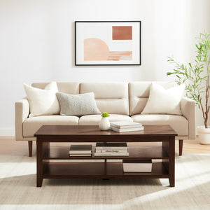Walker Edison Groove Modern Farmhouse/Coastal 48" Grooved Panel Sided Coffee Table GRO48CTDW