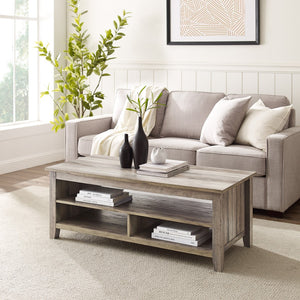 Walker Edison Groove Modern Farmhouse/Coastal 48" Grooved Panel Sided Coffee Table GRO48CTGW