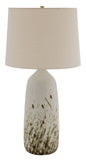 Scatchard 31" Stoneware Table Lamp in Decorated White Gloss