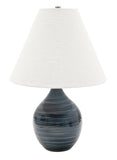 Scatchard 19" Stoneware Accent Lamp in Scored Blue Gloss