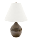 Scatchard 19" Stoneware Accent Lamp in Scored Brown Gloss